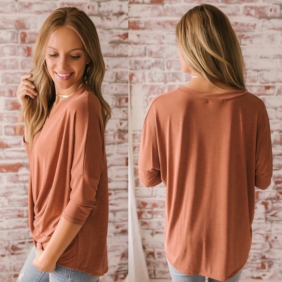 EVIE Twist Front Top - GREY - Picture 2 of 4